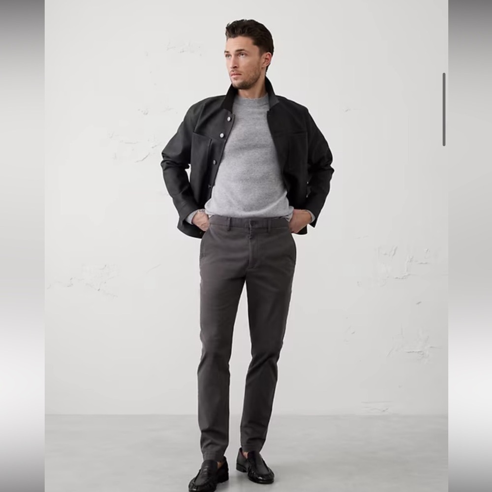 Ermenegildo Zegna Gray Cotton Chino Pants 33 Straight Tailored Luxury Trousers
